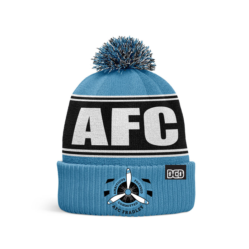 AFC Fradley FC Custom BLUE Bobble Hat - ONE-SIZE