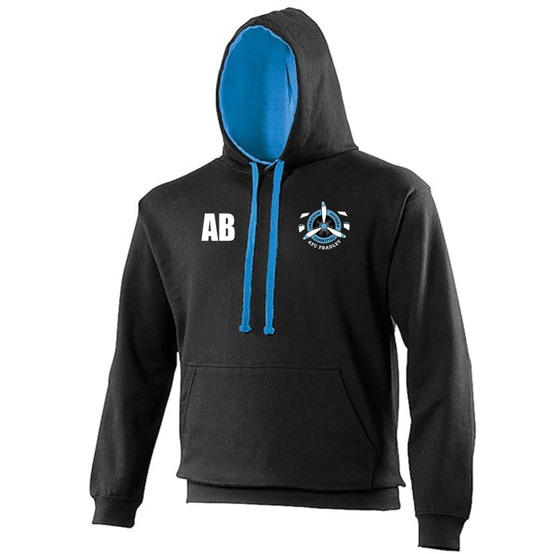AFC Fradley Supporters Varsity Hoody Black Blue Hood - ADULTS