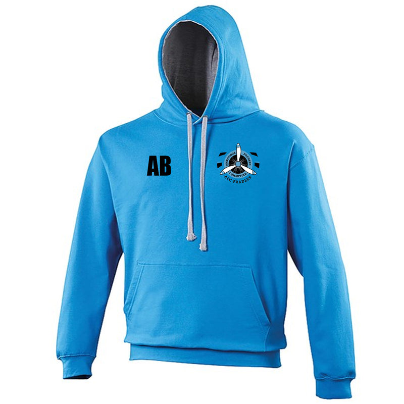 AFC Fradley Supporters Varsity Hoody Sky Blue Grey Hood - JUNIORS