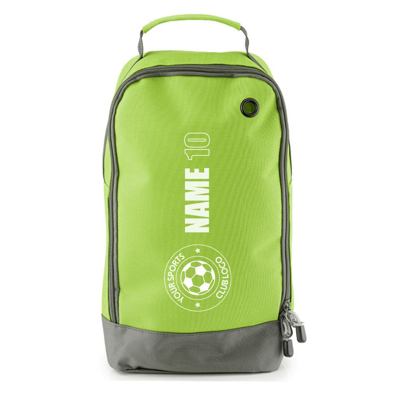 Football Boot Bags for Kids - Durable Personalized Sports Bag with Vertical Name, Custom Logo & Number
