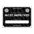 Personalised Football Club Certificates - Most Improved Player Custom Design (9 Colours)