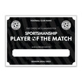 Personalised Football Club Certificates - Sportsmanship Player Of The Match Custom Design (9 Colours)