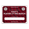 Personalised Football Club Certificates - Parent's Player Of The Match Custom Design (9 Colours)