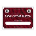Personalised Football Club Certificates - Save Of The Match Custom Design (9 Colours)