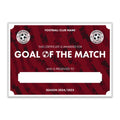 Personalised Football Club Certificates - Goal Of The Match Custom Design (9 Colours)