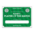 Personalised Football Club Certificates - Player's Player Of The Match Custom Design (9 Colours)