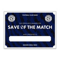 Personalised Football Club Certificates - Save Of The Match Custom Design (9 Colours)