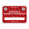 Personalised Football Club Certificates - Sportsmanship Player Of The Match Custom Design (9 Colours)