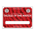 Personalised Football Club Certificates - Tackle Of The Match Custom Design (9 Colours)