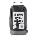 Football Boot Bags for Kids - Girl with Goals - Durable Personalized Sports Bag with Custom Logo