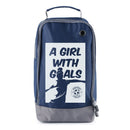 Football Boot Bags for Kids - Girl with Goals - Durable Personalized Sports Bag with Custom Logo
