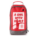 Football Boot Bags for Kids - Girl with Goals - Durable Personalized Sports Bag with Custom Logo