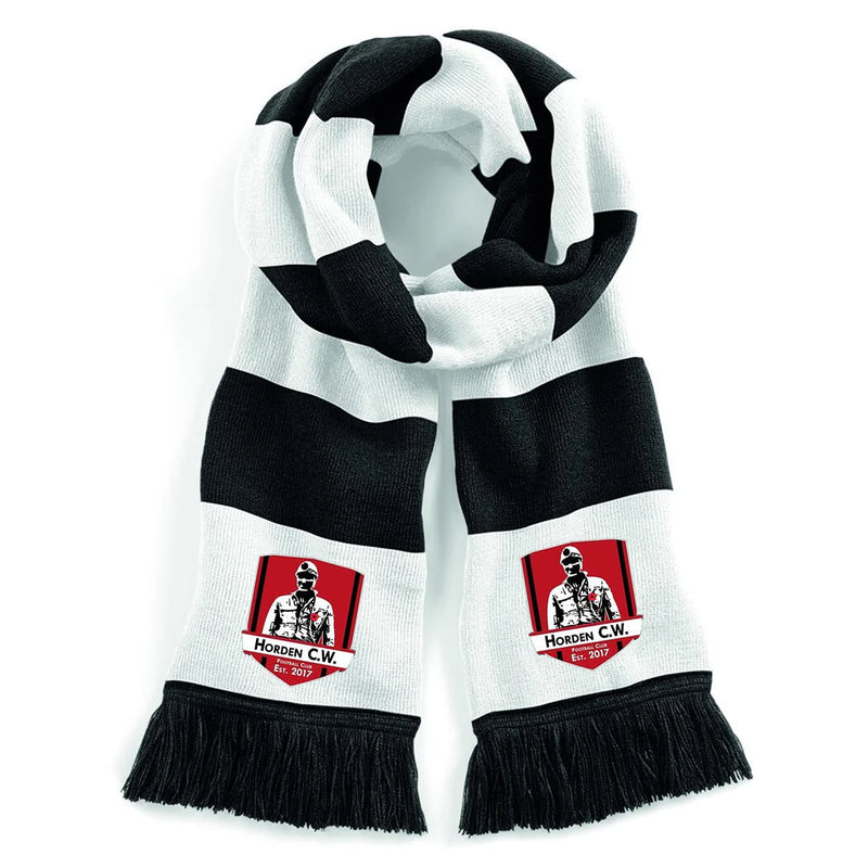 Horden Community Welfare FC - Football Club Black White Scarf