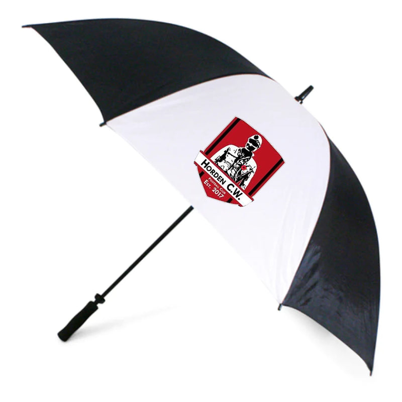 Horden Community Welfare FC Pro Golf Umbrella - Black White