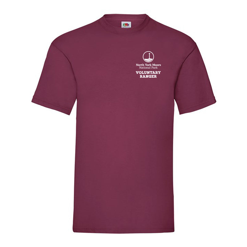 North York Moors National Park VOLUNTARY RANGER Burgundy Mens Tee SS030