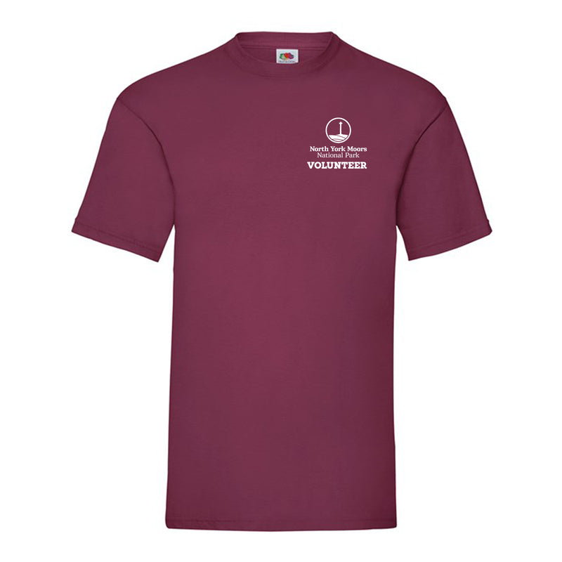 North York Moors National Park Volunteer Burgundy Mens Tee SS030