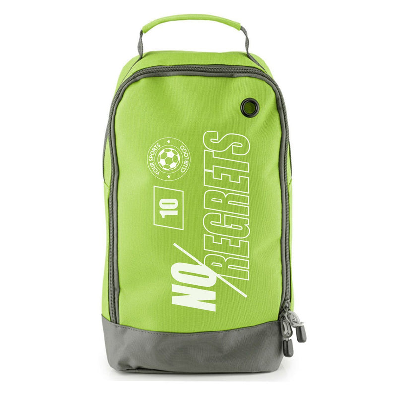 Football Boot Bags for Kids - No Regrets - Durable Personalized Sports Bag with Custom Logo and Number