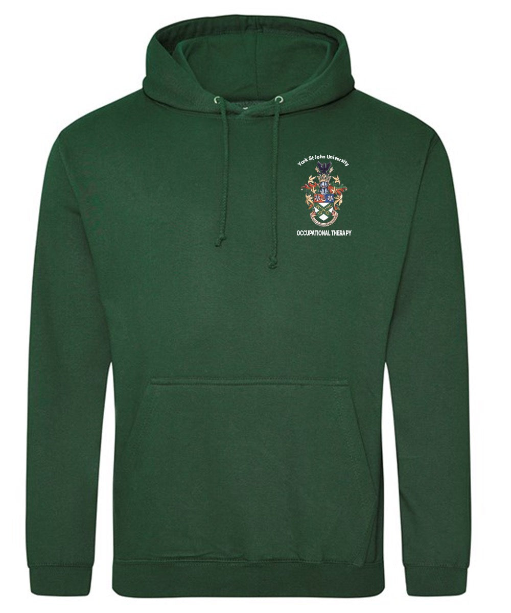 York St John University Bottle Green Hoodie Occupational Therapy - Main Image