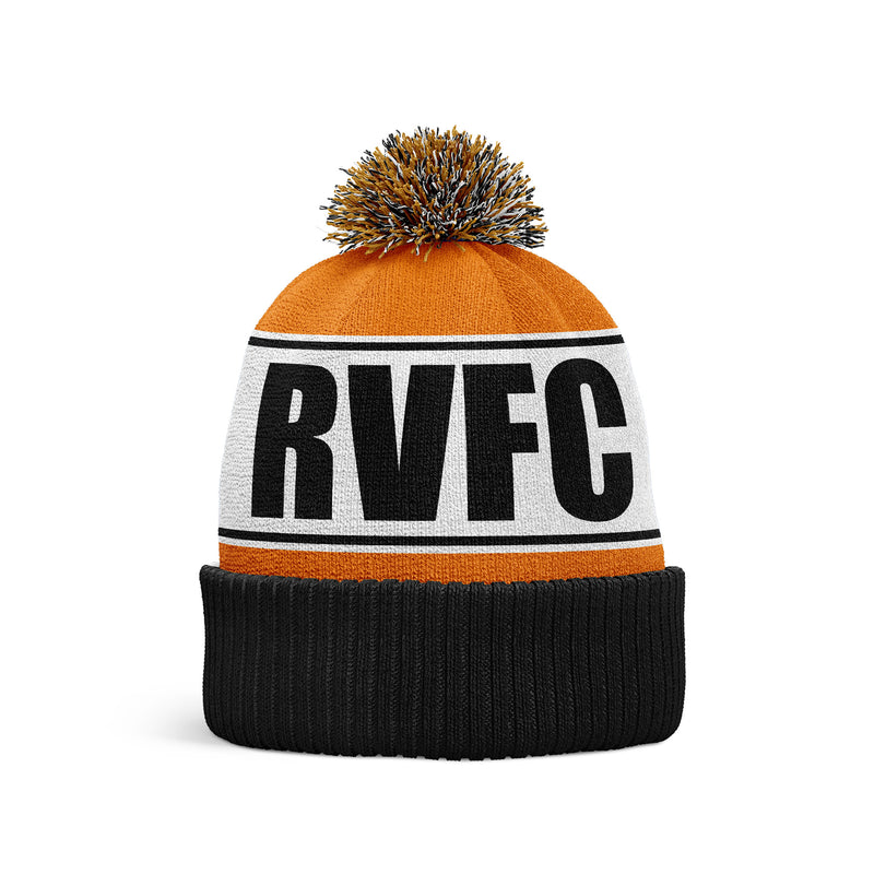 Rushall Village FC Custom AMBER BLACK Bobble Hat - ONE-SIZE