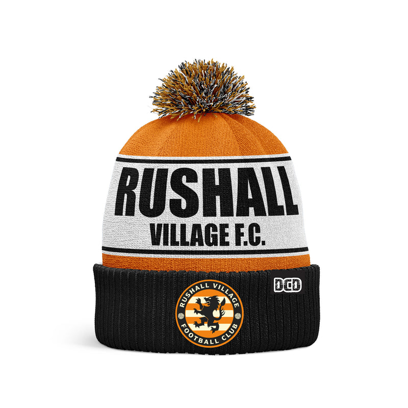 Rushall Village FC Custom AMBER BLACK Bobble Hat - ONE-SIZE