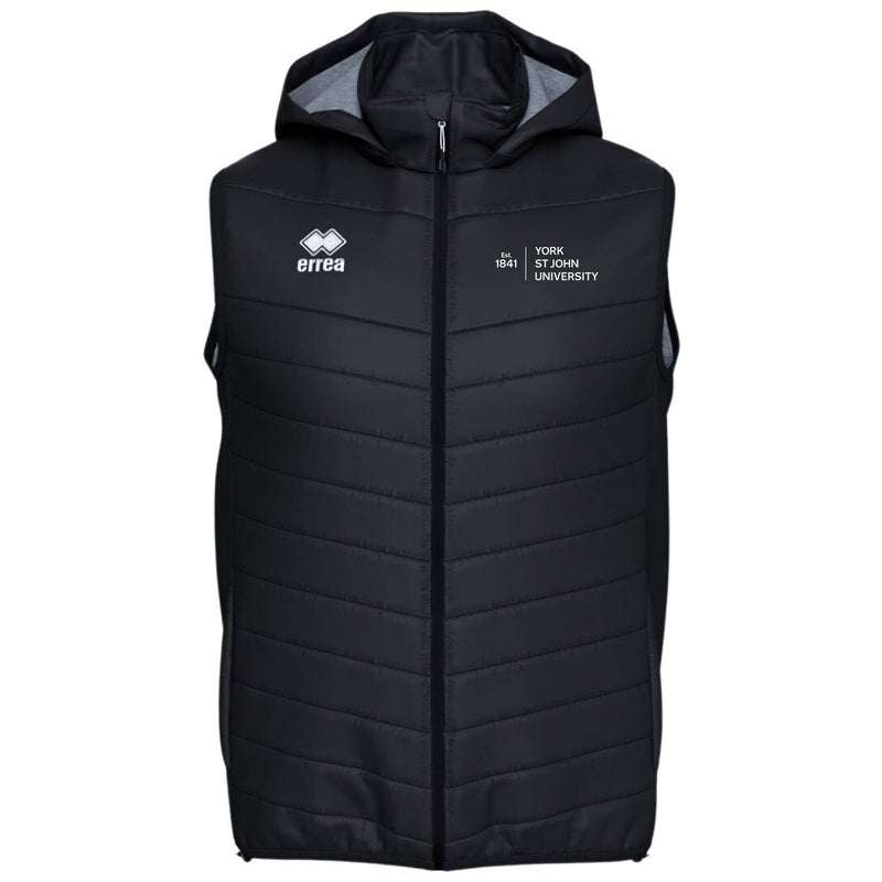 York St John University Black SCOZIA Padded Gilet With Hood - Staff
