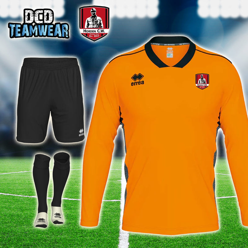 Horden C.W. Errea Jerzy Goalkeeper Away Bundle (Shirt, Shorts, Socks) - ADULTS (Orange)