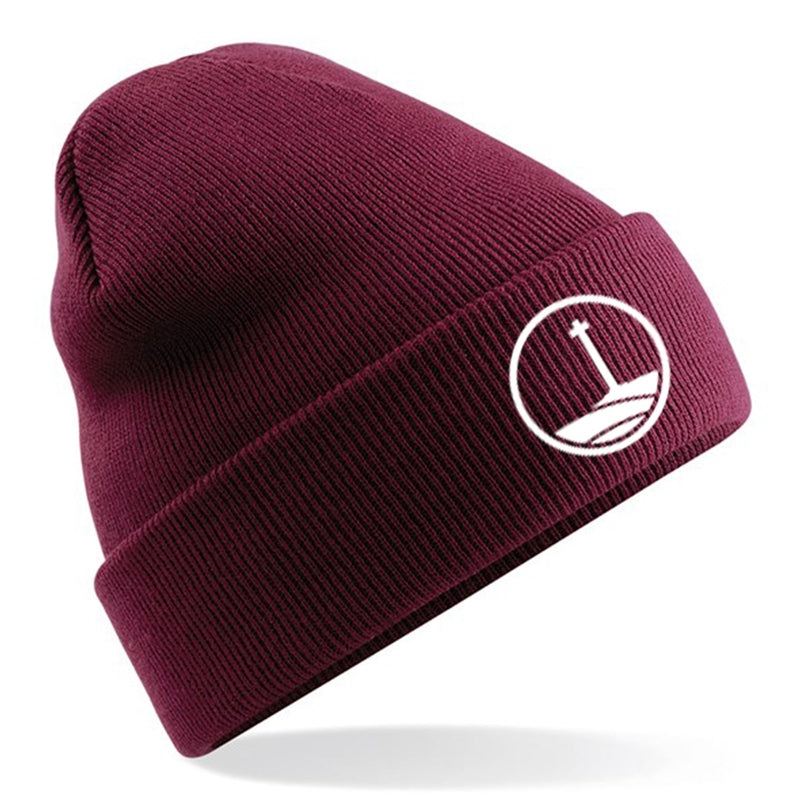 North York Moors National Park Plain Logo Beanie Hat - Burgundy BC045