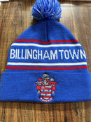 Billingham Town Custom Bobble Hat Royal Yellow Pom Pom