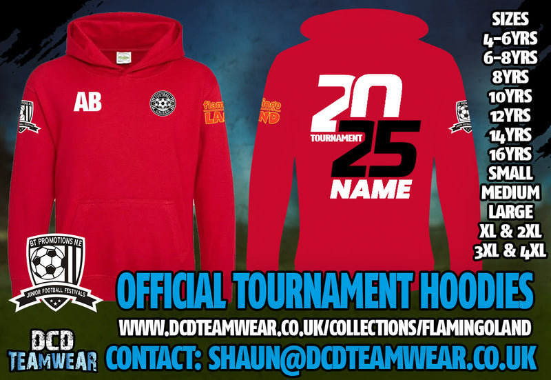 Flamingo Land Football Tournament OFFICIAL TEAM PLAYERS HOODIES