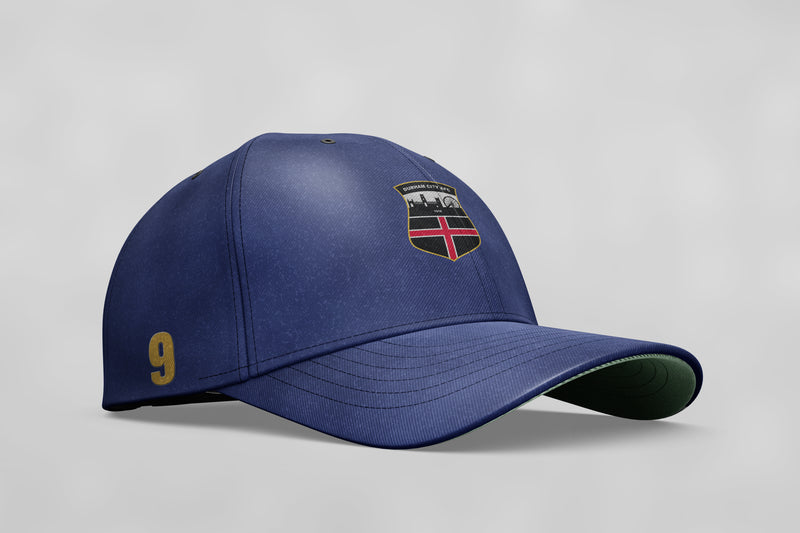 Durham City FC CUSTOM Baseball Cap Blue with logo and initials