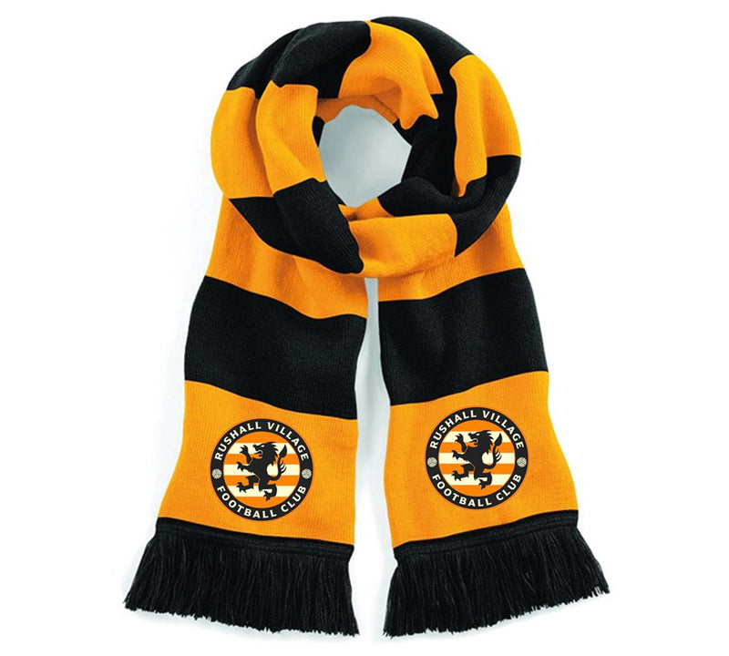 Rushall Village FC Stadium Scarf Amber and Black