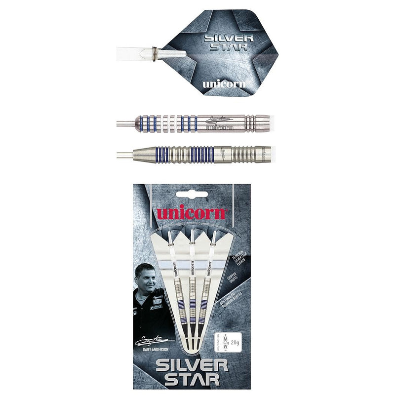 Unicorn Gary Anderson Silver Star 80% Tungsten Darts