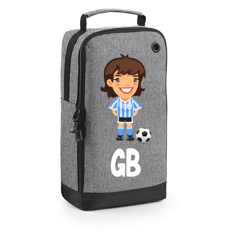 BG540 Personalised Girls Football Boot Bag Design 1 Grey