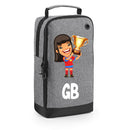 BG540 Personalised Girls Football Boot Bag Design 2 Grey