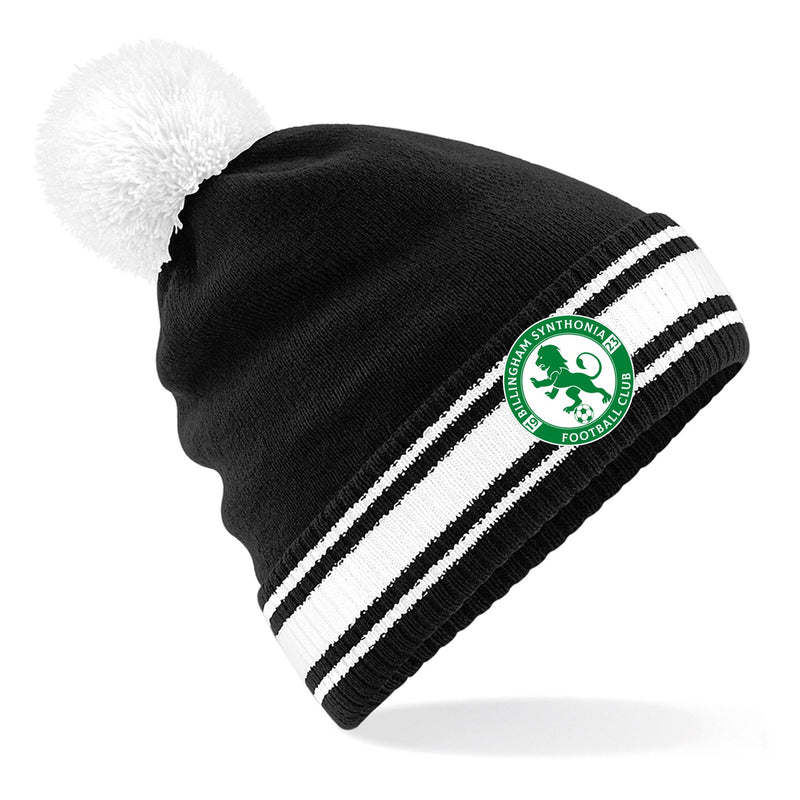 Billingham Synthonia FC BC472 Striped Bobble Hat Black