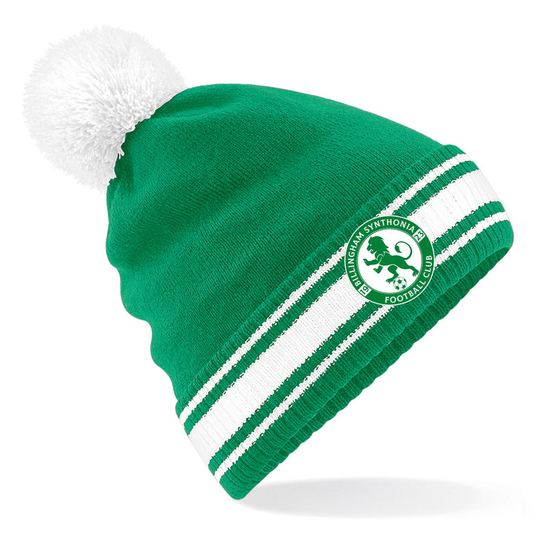 Billingham Synthonia FC BC472 Striped Bobble Hat Green