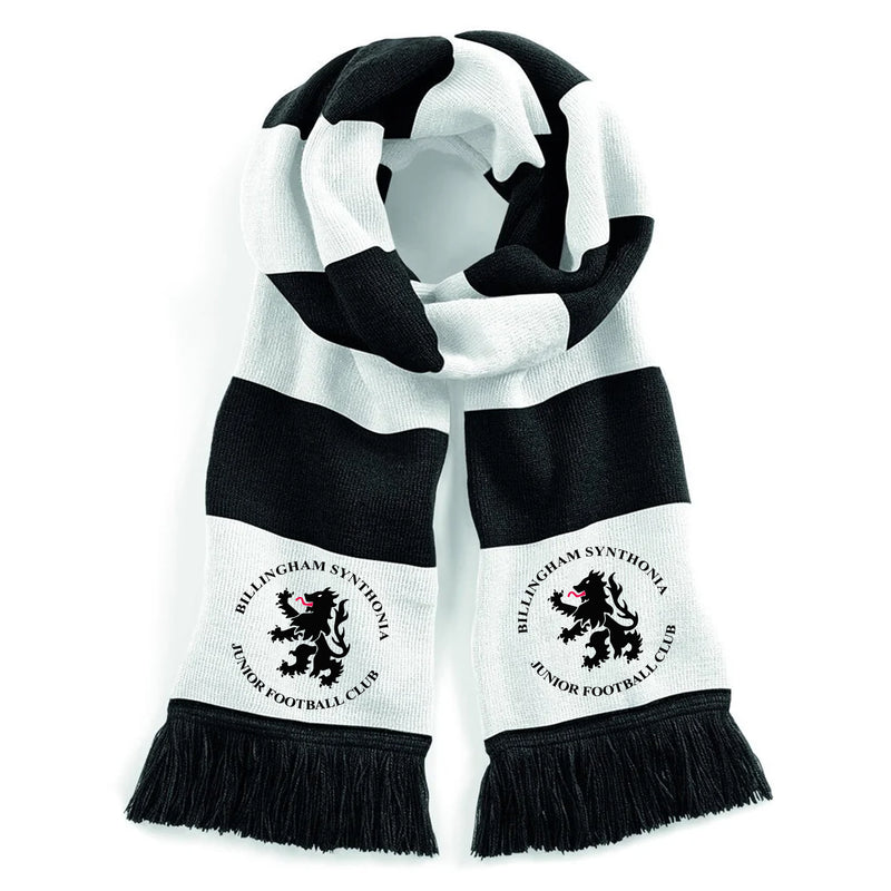 Billingham Synthonia Juniors Stadium Scarf Black and White