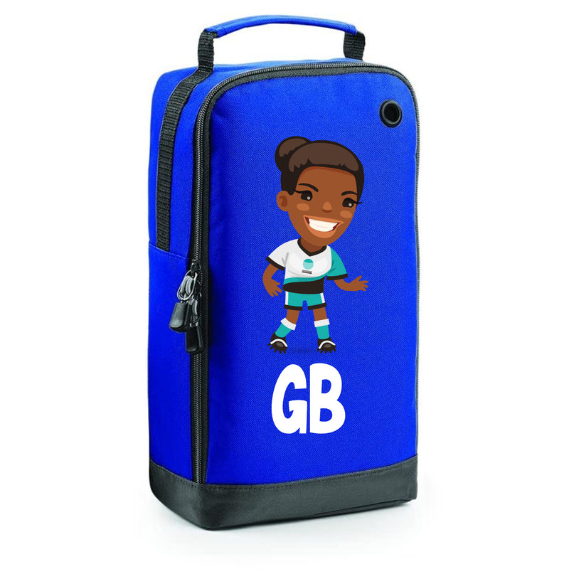 BG540 Personalised Girls Football Boot Bag Design 3 Blue