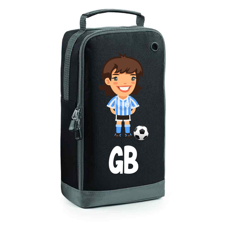 BG540 Personalised Girls Football Boot Bag Design 1 Black
