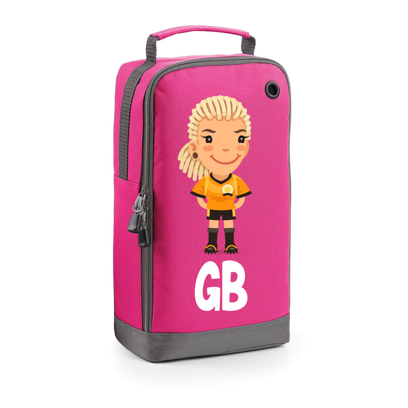 BG540 Personalised Girls Football Boot Bag Design 5 Pink