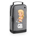 BG540 Personalised Girls Football Boot Bag Design 4 Grey