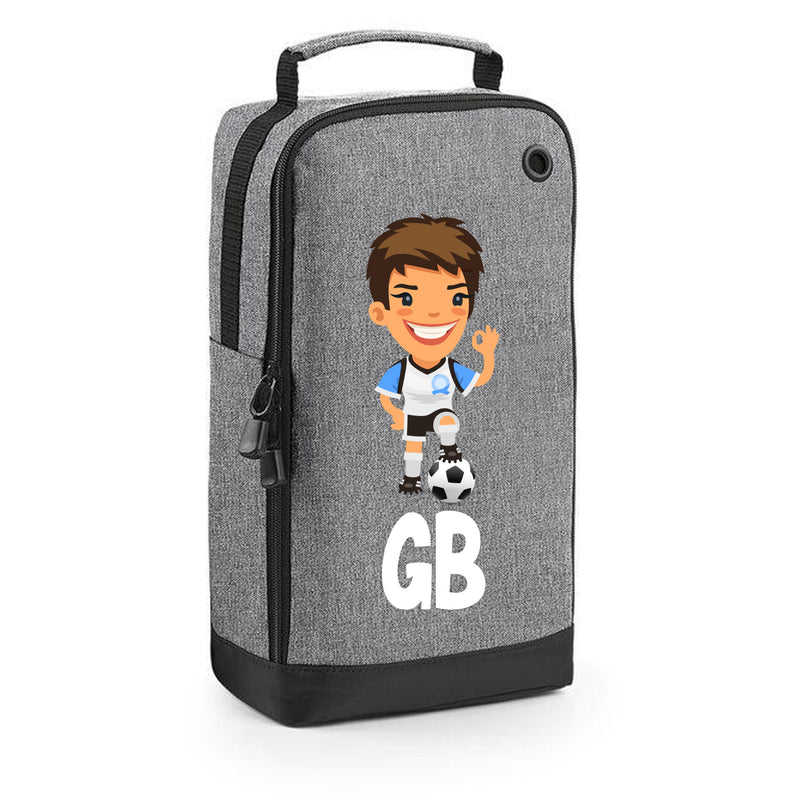 BG540 Personalised Girls Football Boot Bag Design 7 Grey