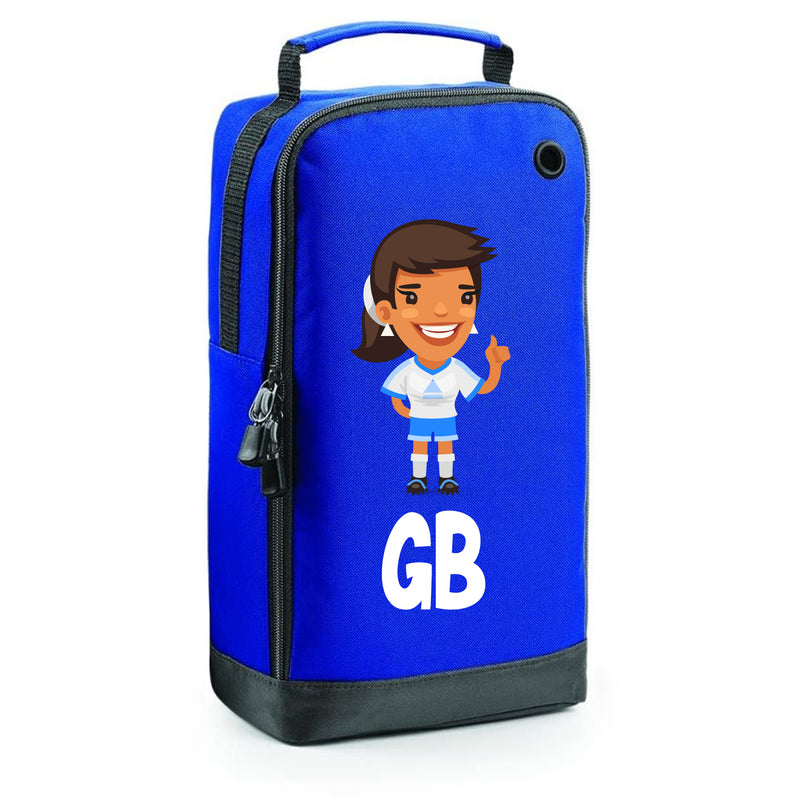 BG540 Personalised Girls Football Boot Bag Design 6 Blue