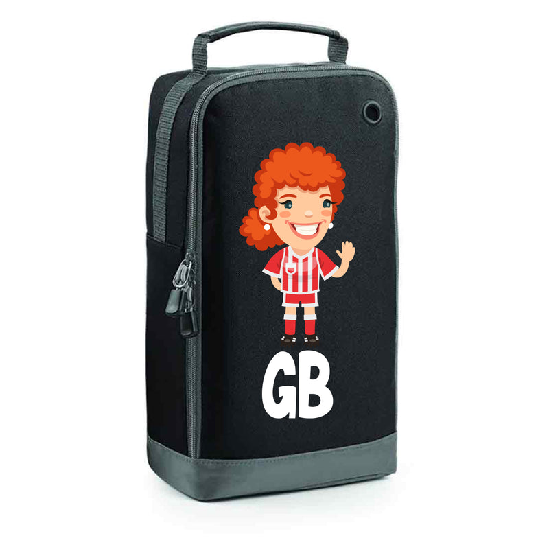 BG540 Personalised Girls Football Boot Bag Design 8 Black