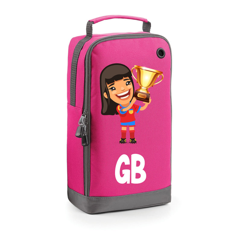 BG540 Personalised Girls Football Boot Bag Design 2 Pink