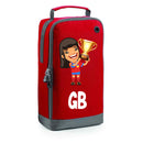 BG540 Personalised Girls Football Boot Bag Design 2 Red