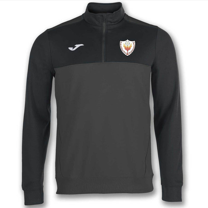 Amotherby & Swinton Joma Winner 1/4 Zip Top Black+Grey (Club Crest)