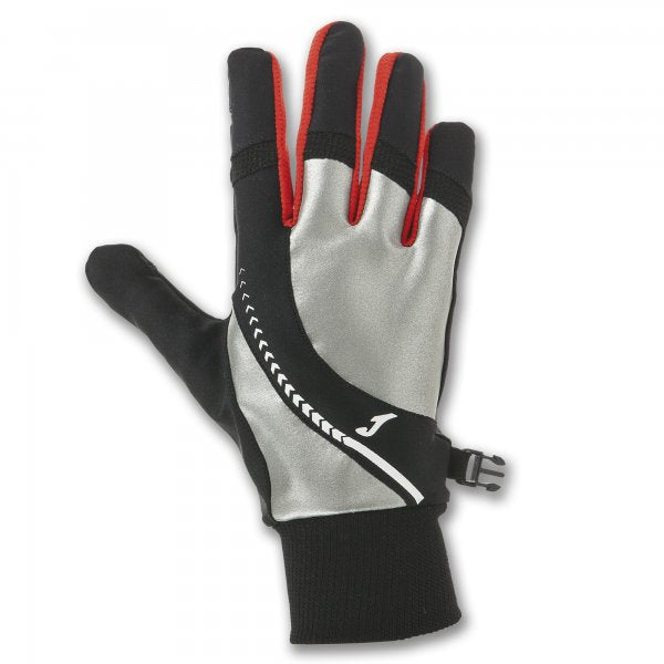 Joma Reflective Running Gloves Black-Red