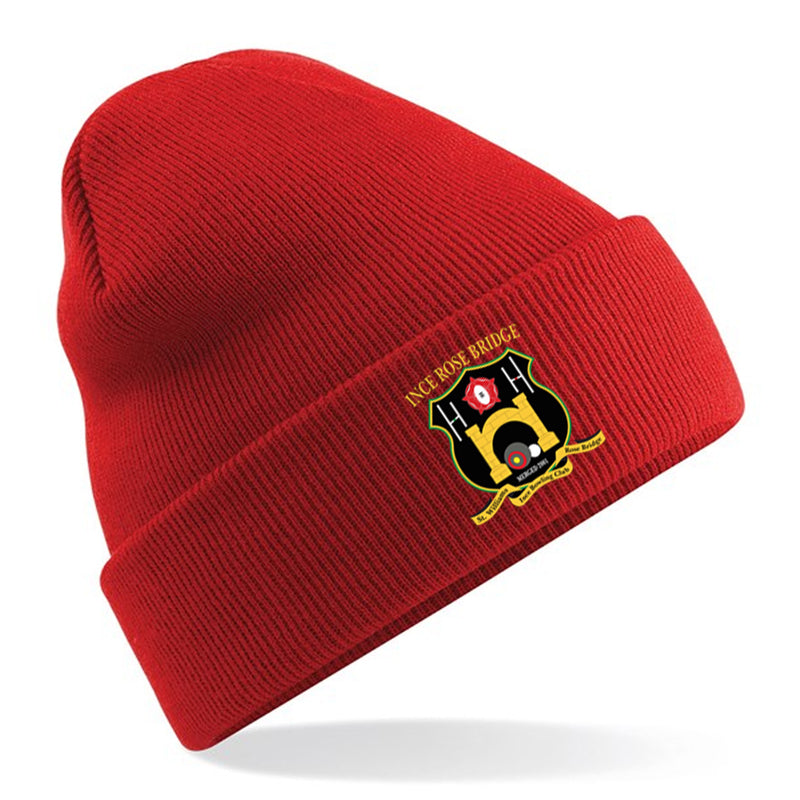 Ince Rose Bridge Beanie Hat Red