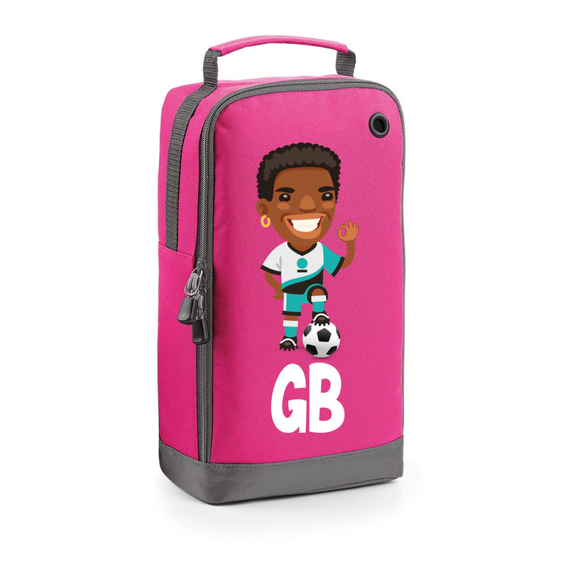 BG540 Personalised Boys Football Boot Bag Design 3 Pink